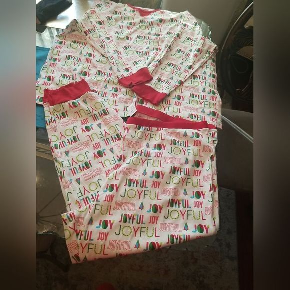 Women's The Wondershop JOYFUL PAJAMA SET Plus Sz. 3X  White Multi colored NWT - Picture 6 of 7